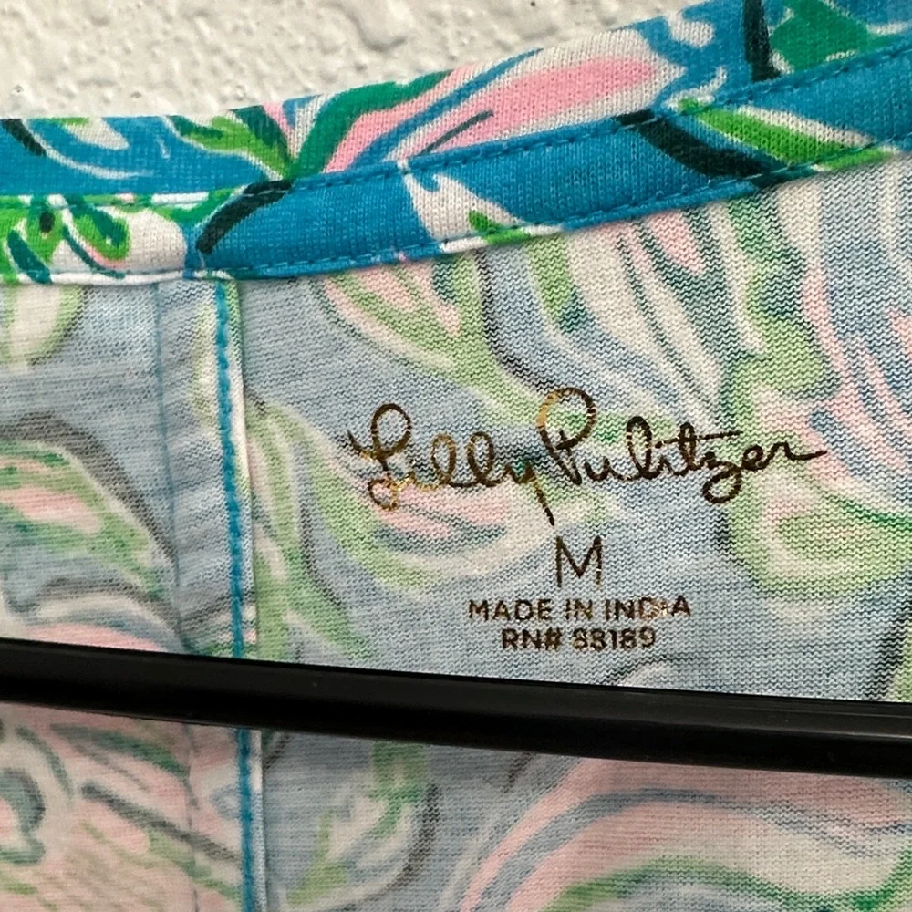 Lilly Pulitzer Tessa Print Cumulus Blue Chick Magnet Floral Dress Size Medium - Picture 3 of 7